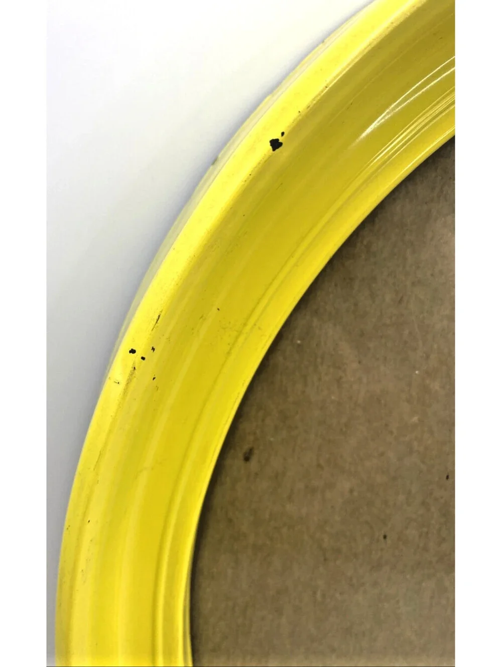 Vintage Bright Yellow Oval Picture Frame Mid Century Pop Art Decor